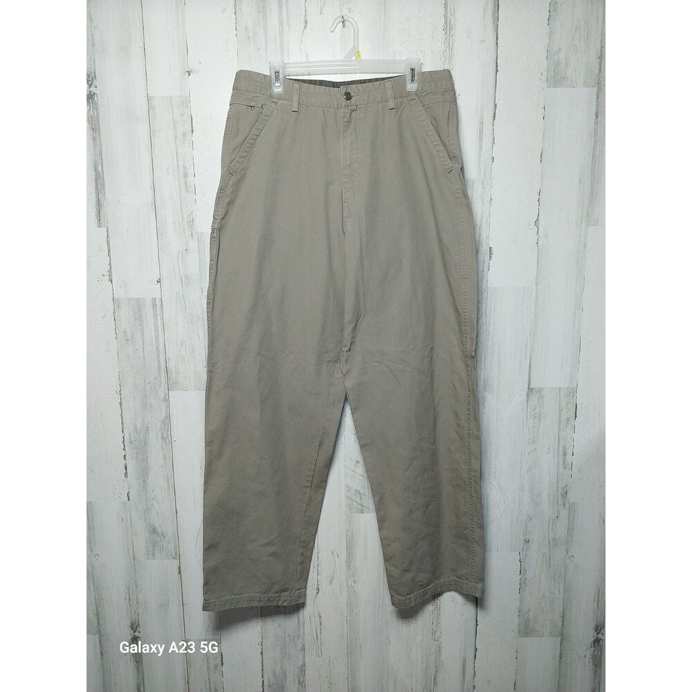 REI Organic Cotton Cargo Pants 36x34 Green Canvas